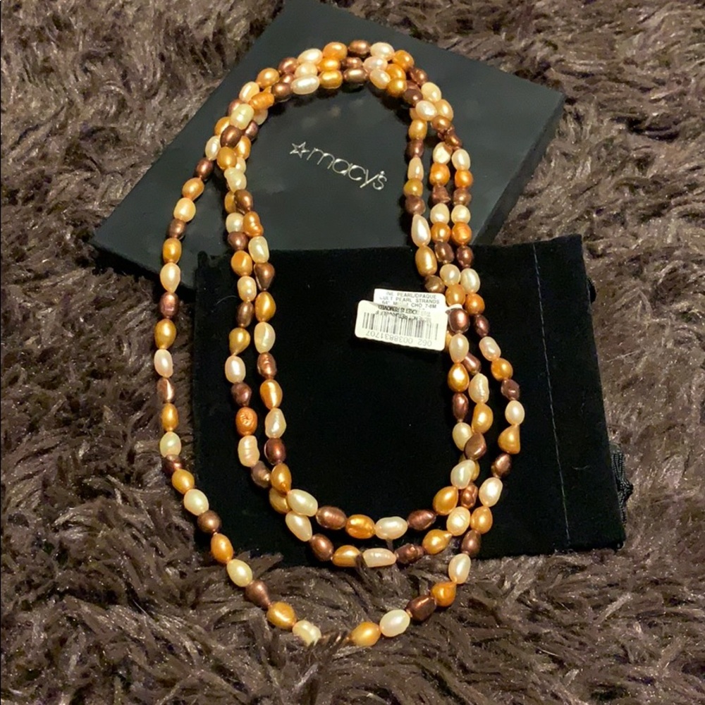 🎉HP NWT Multi Choco Pearl 64” Cult Pearl Strand - Picture 3 of 5